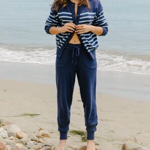 Minnow Swim Women’s Navy Blue Knit Sweater Pants XS S Joggers Cotton Pant